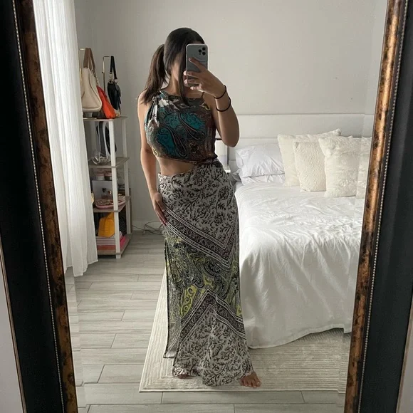 Free People Ingrid Midi Dress in Daylight Combo - Picture 2 of 5